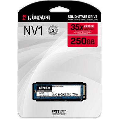 250GB Kingston Твердотельный накопитель SSD M.2 NV1 NVMe PCIe 3.0 4x 2280 SNVS/250G
