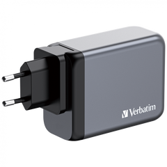 Мережевий зарядний пристрій Verbatim GaN 200 Вт,4 порта (2xUSB-C-100 Вт,USB-C-65 Вт /USB-A -3.0) 32204