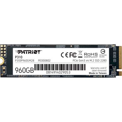 960GB Patriot Твердотільний накопичувач SSD M.2 2280 PCIe 3.0 P310 P310P960GM28