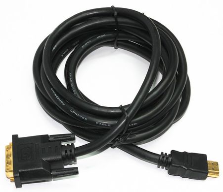 HDMI-DVI 7,5м Cablexpert HDMI-DVI кабель CC-HDMI-DVI-7.5MC, HDMIпапа/DVI 18 + 1 пин (single-link) папа, позолоченные коннекторы 7,5м CC-HDMI-DVI-7.5MC