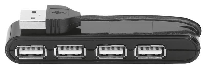 USB-хаб Trust Vecco 4 Port USB 2.0 Mini Hub - black 14591_TRUST