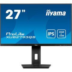 Монiтор IIYAMA 27" XUB2793QS-B6 16:9,IPS,2560х1440,1мс,100 Гц, Adaptive Sync, 1xHDMI 2.0/1xDP1.2, SP 2х2Вт