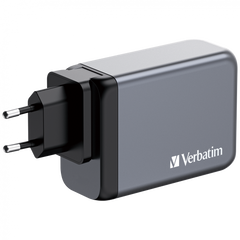 Мережевий зарядний пристрій Verbatim GaN 240 Вт,4 порта (USB-C-140 Вт,USB-C-100 Вт,USB-C-65 Вт /USB-A -3.0) 32205