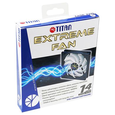 Вентилятор для корпусу Titan 140x140x25мм, Extrem Fan, PWM TFD-14025 H 12 ZP/KE (RB)