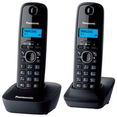Радиотелефон DECT Panasonic KX-TG1612UAH Black Grey (База и 2 трубки)KX-TG1612UAH