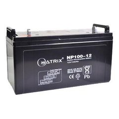 12V 100Ah Аккумулятор универсальный MATRIX NP100-12 Тип: AGM Габариты:331*175*216mm Вес:31кг