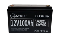 12.8V 100Ah Акумуляторна батарея LiFePo4 Matrix 1,28kWh (330*172,50*214мм) MLR 12100