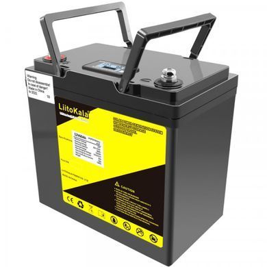 12V 60Ah Акумулятор для ДБЖ/інвертора LiitoKala LiFePO4 12V 60Ah LCD