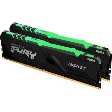 DDR4 2666 32GB (2x16GB) Пам'ять до ПК Kingston Fury Beast RGB Black CL16 KF426C16BB1AK2/32