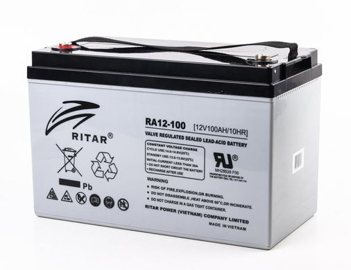 12V 100Ah Акумуляторна батарея для ДБЖ Ritar RA12-100