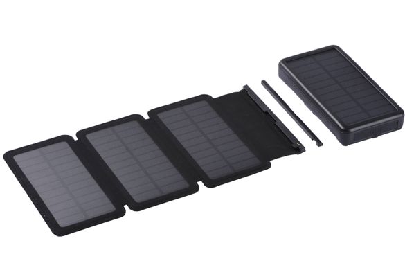 Зовнішній акумулятор (Power Bank) 2E Solar 20000мА·год, вбудований LED-ліхтар, чорний 2E-PB2013-BLACK