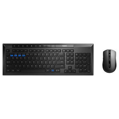 Комплект (клавиатура, мышь) беспроводной Rapoo 8200M Wireless Black