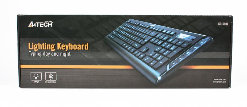 Клавiатура A4 Tech KD-600L USB со светодиодной подсветкой (Black)