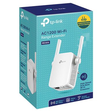 TP-Link RE305 Повторювач Wi-Fi сигналу 802.11ас 2.4/5 ГГц, AC1200, 1хFE LAN RE305