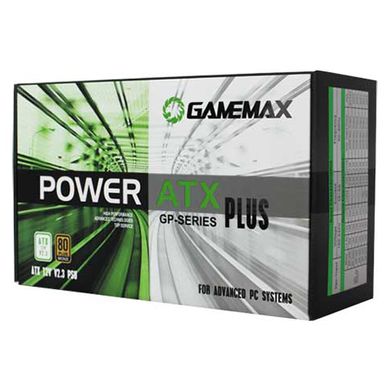 400W Блок живлення для ПК GameMax GP-400A коробочний, 6+2-pin (PCIe)x1,APFC, 12см вент,80+ GP-400A