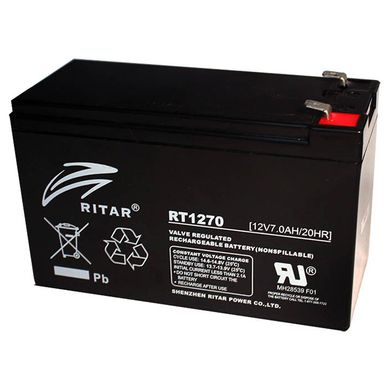 12V 7Ah Акумуляторна батарея для ДБЖ Ritar RT1270