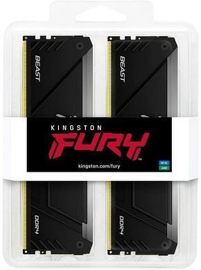 DDR4 3200 16Gb KIT (2x8GB) Модуль пам`яті Kingston Fury Beast RGB KF432C16BB2AK2/16