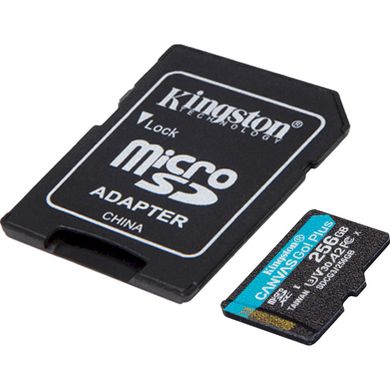 MicroSDXC 256GB Карта памяти Kingston U3 Canvas Go! Plus 170R/90W + adapter SDCG3/256GB