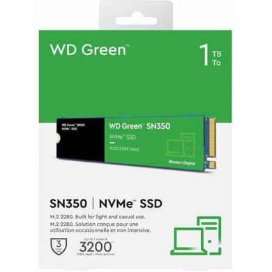 1TB WD Твердотільний накопичувач SSD M.2 Green PCIe NVMe WDS100T3G0C