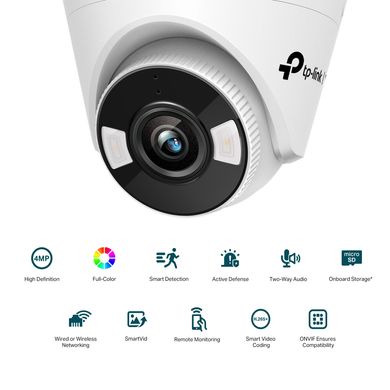 IP-Камера TP-LINK VIGI C440-4, PoE, 4Мп, 4 мм, H265+, IP66, Turret, кольорове нічне бачення, внутрішня VIGI-C440-4
