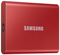 2TB Samsung T7 Накопичувач зовнішній SSD 2.5" USB3.2 Gen2 Type-C Red MU-PC2T0R/WW