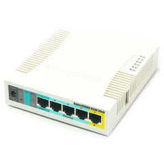 Mikrotik RB951Ui-2HnD Беспроводной маршрутизатор 5xLAN, PoE in/1*out , 2,4 Ghz, 802.11b/g/n, 2*2 MIMO, 2,5dBi, 300Mbps, CPU 600Mhz, 128MB RAM, USB port, Router OS L4