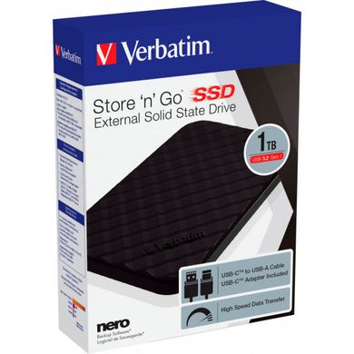 1TB SSD Накопичувач Verbatim Store 'n' Go External GEN1 (з апаратним шифруванням) 53230