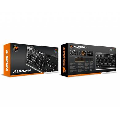 Клавіатура Cougar Aurora Black ігрова, 8 кольорів підсвітки, USB Aurora