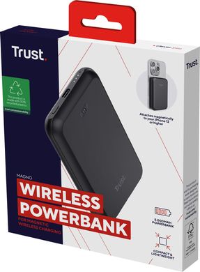 Зовнішній акумулятор (Power Bank) Trust Magnetic WL 5000 mAh Black 24877_TRUST