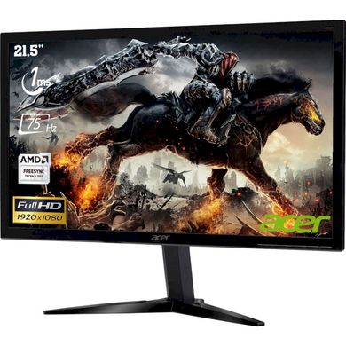 Монітор LCD Acer 21.5" KG221QA, HDMI, TN, MM, 1920x1080, 75Hz, 1ms, Free-Sync UM.WX1EE.A01