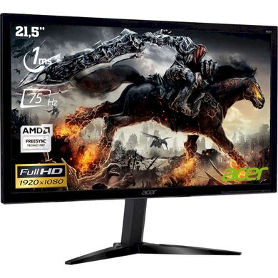 Монітор LCD Acer 21.5" KG221QA, HDMI, TN, MM, 1920x1080, 75Hz, 1ms, Free-Sync UM.WX1EE.A01