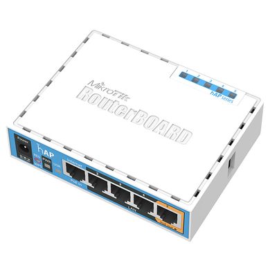 Mikrotik RB951Ui-2nD Бездротовий маршрутизатор (роутер) (N300, 650MHz/64Mb, 5xFE, 1xUSB, 580mW, PoE in, PoE out, антенна 2,5 дБи)