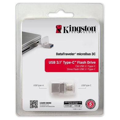 128GB Накопитель USB 3.1+TypeC Kingston DTDUO3C/128GB