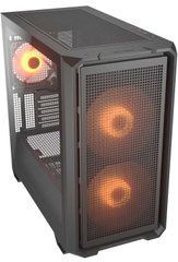 mATX без БЖ Корпус геймерський Cougar MX600 Mini RGB Black 2*160mm ARGB,Fan Pre-installed,TypeC x 1,USB3.0 x2, Audio x 1