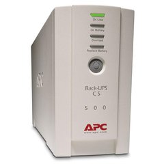 500VA APС Back-UPS CS 500VA (BK500EI)(тип Off line;500ВА /300 Вт;3 розетки IEC 320 c батарейным питанием + 1розетка с защитой только от всплесков:вес:6,3 кг,USB) BK500EI
