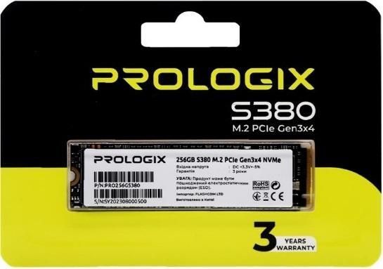 512GB Накопичувач SSD Prologix S380 M.2 2280 PCIe 3.0 x4 NVMe 3D TLC PRO512GS380
