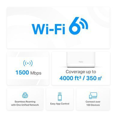 Домашня Mesh Wi-Fi система Mercusys Halo H60X (2-pack) AX1500, 3xGE LAN/WAN