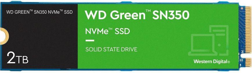2TB WD Твердотільний накопичувач SSD M.2 Green SN350 2280 NVMe WDS200T3G0C